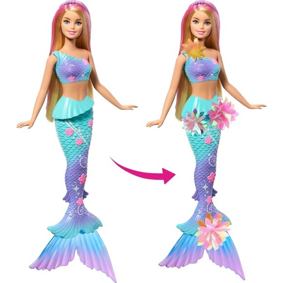 🆕 Barbie Mermaid Toy Dolls with Surprise Magic Blooming Flowers Ombre Tails - Picture 3 of 6